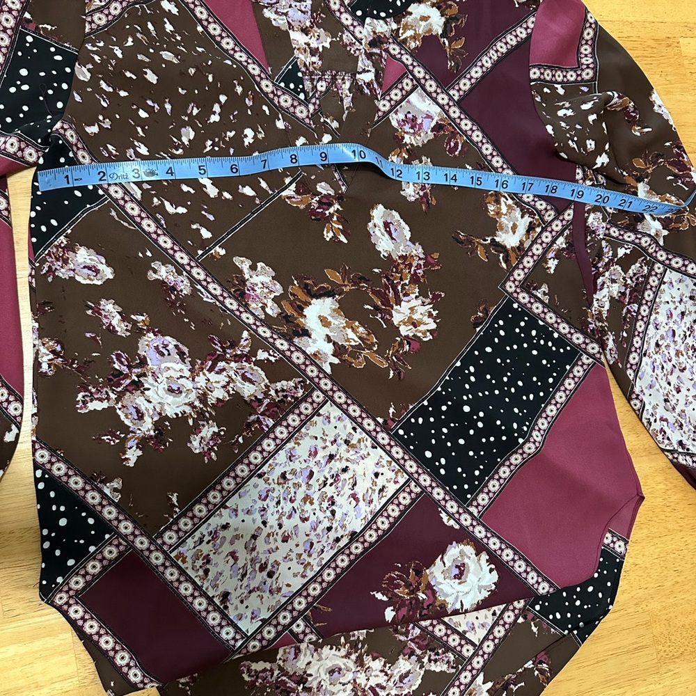 Maurice’s Floral Patchwork Long Sleeve Blouse Size XS - Picture 2 of 5